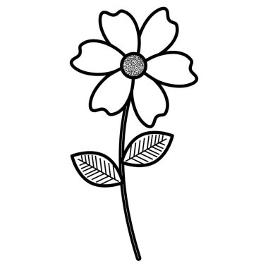 çiçek ve yapraklar dekoratif simgesi