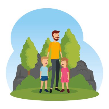 Baba ile oğlu ve kızı karakterler