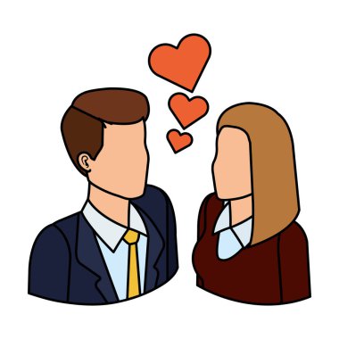 iş çift kalpler avatarlar karakter ile