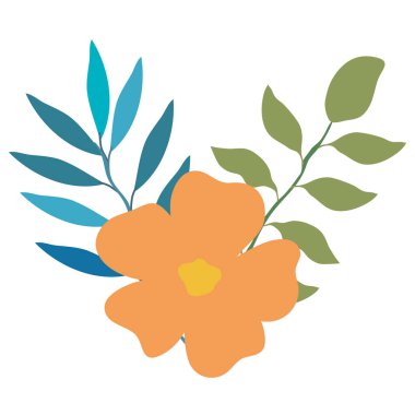 çiçek ve yapraklar dekoratif simge