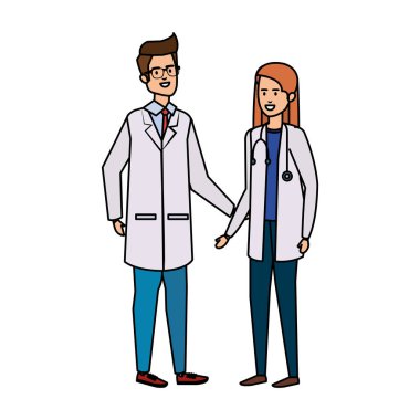 profesyoneller Doktorlar birkaç karakter avatarları