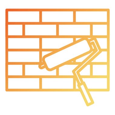 rulo boya aracıyla duvar tuğlaları