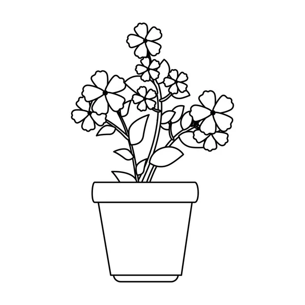 Fiori pianta d'appartamento in vaso icona — Vettoriale Stock