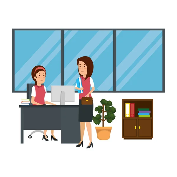 Businesswomen in the workplace — Stock Vector