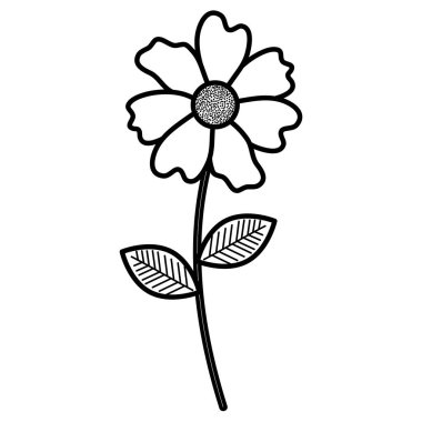 çiçek ve yapraklar dekoratif simgesi