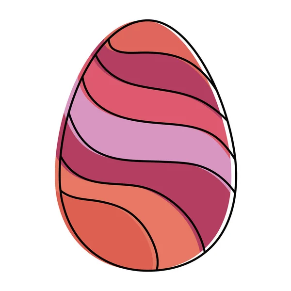 Uovo di Pasqua dipinta con le linee icona celebrazione — Vettoriale Stock