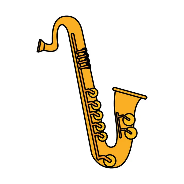 Saxofón icono del instrumento de música — Archivo Imágenes Vectoriales