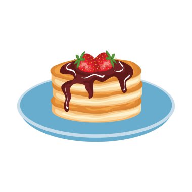 Krep krem çikolata ve çilek ile