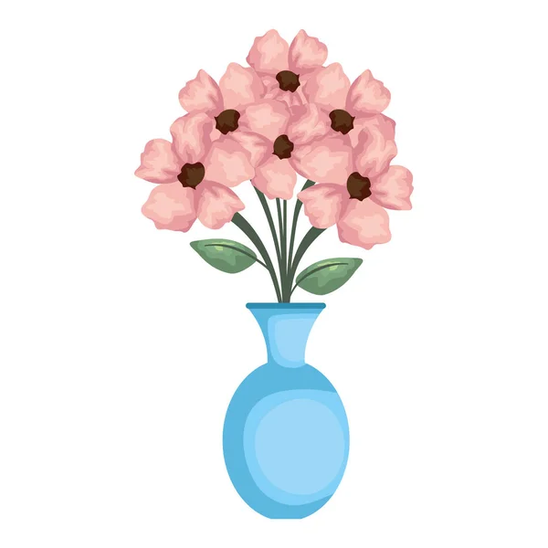 Vase mit Blumen-Symbol — Stockvektor