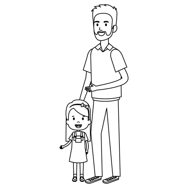 Vader en dochter tekens — Stockvector