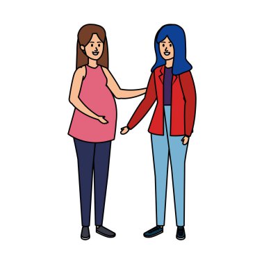 Genç hamile kadın ve arkadaşı