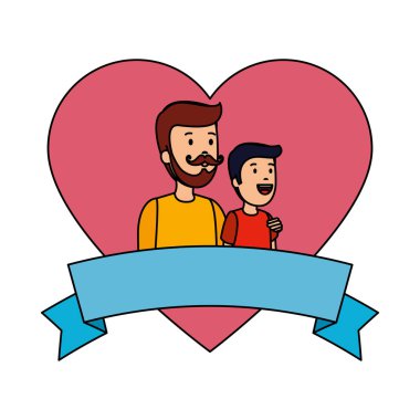 Genç baba ve oğlu aşk içinde.