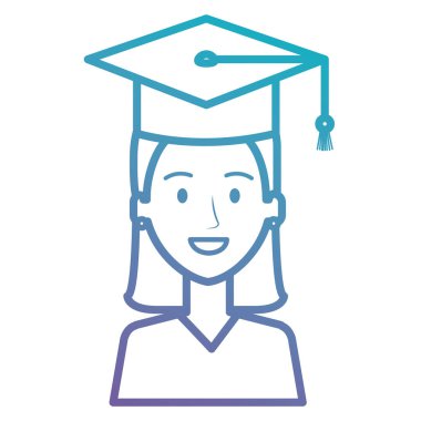 Bayan öğrenci üniformasıyla mezun oluyor.