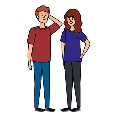 Genç çift avatarlar karakter