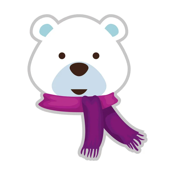 Schattige ijsbeer kerst karakter — Stockvector
