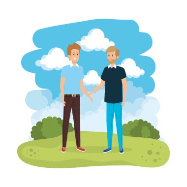 Manzarada genç bir çift