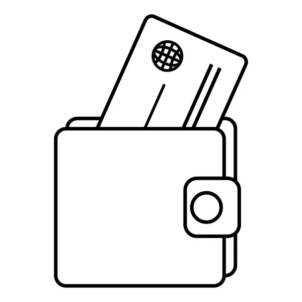Carteira com cartão de crédito ícone isolado — Vetor de Stock
