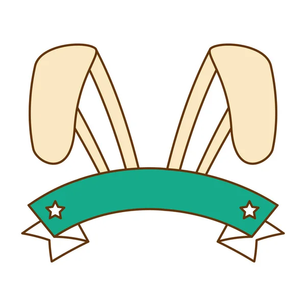 Orejas de conejo con la celebración de Pascua cinta — Archivo Imágenes Vectoriales
