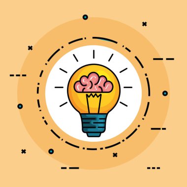 ampul fikir içinde sağlık beyin ile etiket