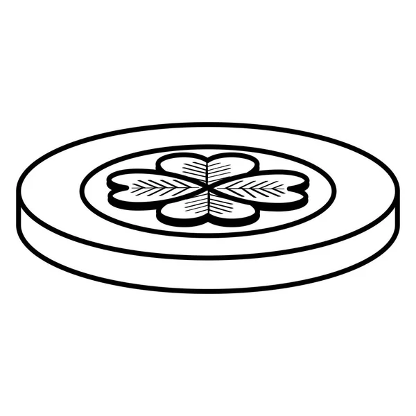 Münze mit Kleeblatt-Symbol — Stockvektor