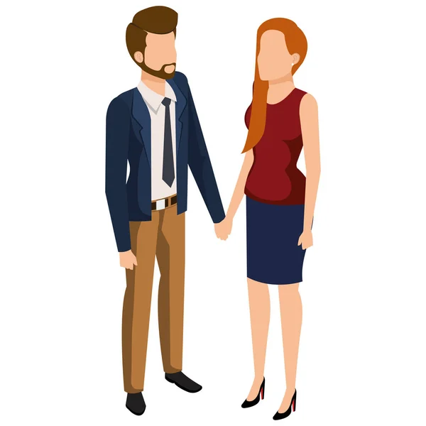 Business couple avatars characters — Stock Vector