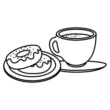 tatlı çörek ile kahve fincanı