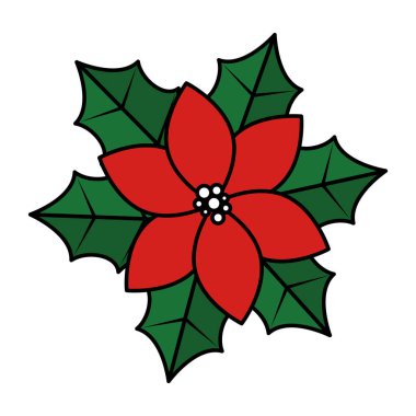 Noel çiçek dekorasyon simgesi