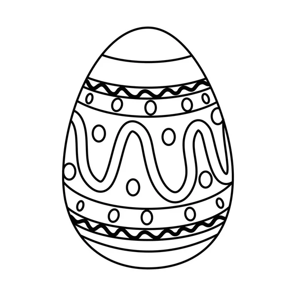 Huevo de Pascua pintado con patrón étnico — Vector de stock