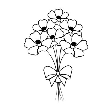 güzel çiçekler buket papyon ile