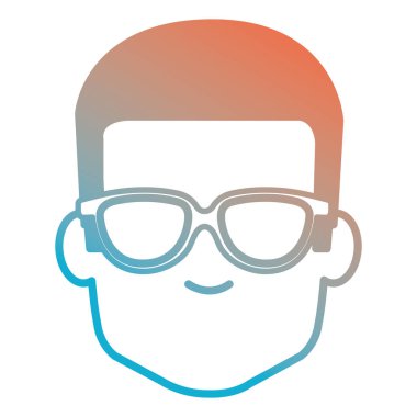 Gözlüklü genç adam baş avatar