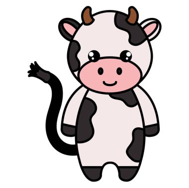 sevimli ve küçük Cow karakter