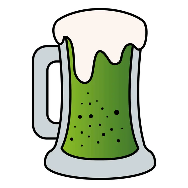 Beer jar green saint patrick celebration icon — Stock Vector