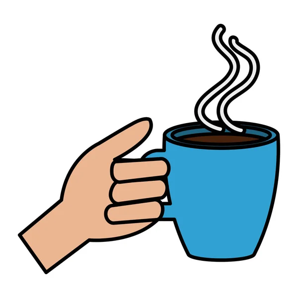 Рука с чашкой кофе — стоковый вектор