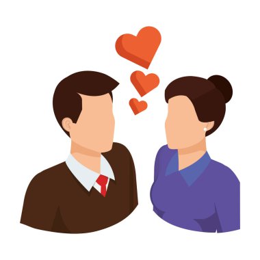 iş çift kalpler avatarlar karakter ile