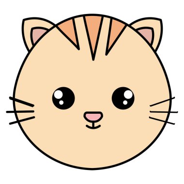 sevimli ve küçük kedi kafa karakteri