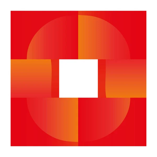 Emblème d'entreprise avec forme carrée — Image vectorielle