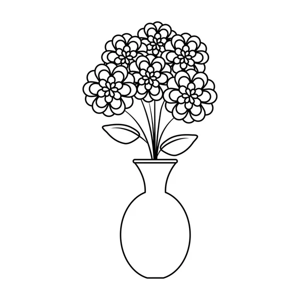 Decoração floral em vaso clássico — Vetor de Stock
