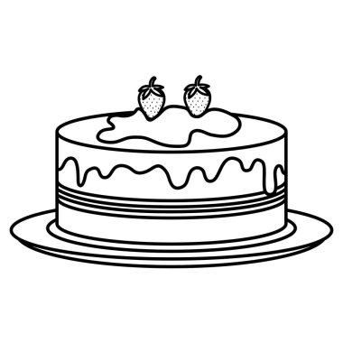 lezzetli kek kutlama ile çanak