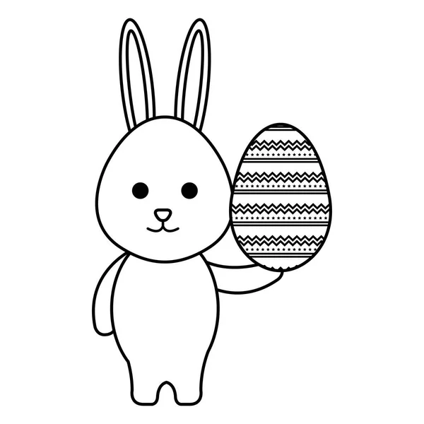 귀여운 토끼 부활절 장식 계란 페인트 — 스톡 벡터