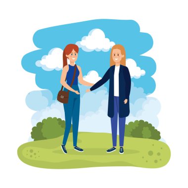 Manzarada genç bir çift