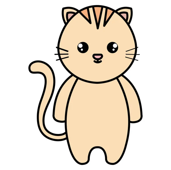 Niedlich und kleine Katze Charakter — Stockvektor