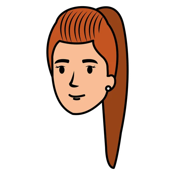 Gyönyörű nő fejét avatar karakter — Stock Vector