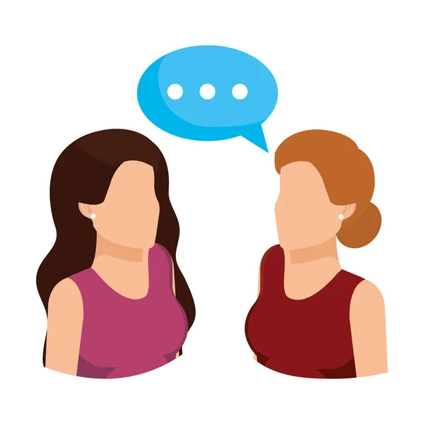 Pareja de mujeres de negocios con burbuja del habla — Vector de stock