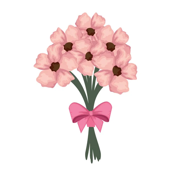 Krásné květiny kytice s motýlek — Stockový vektor