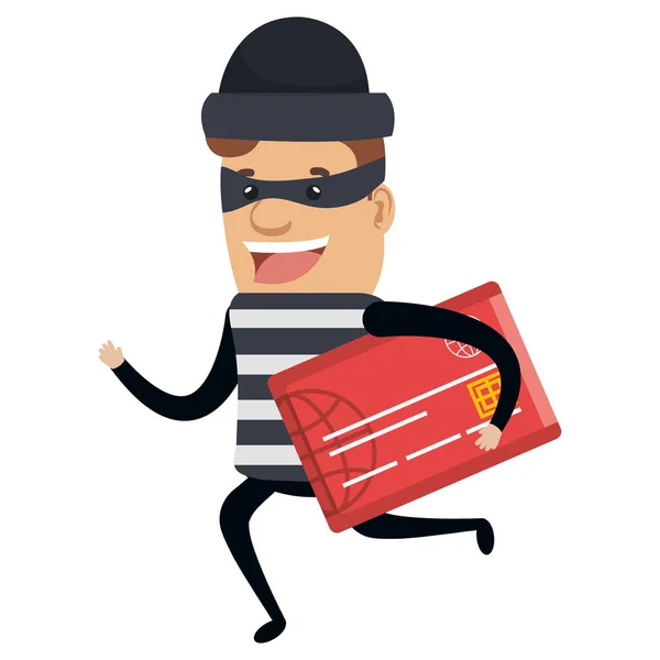 Κλέφτης κακός τρέχει με την πιστωτική κάρτα χαρακτήρα avatar — Διανυσματικό Αρχείο