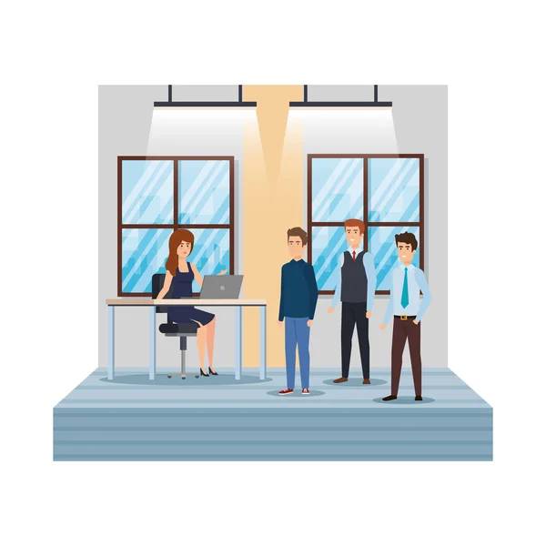 Group of business people in the office — Stock Vector