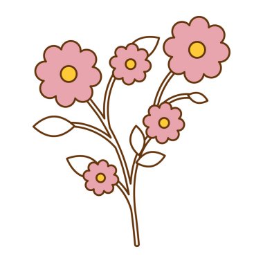 Dekoratif yapraklarla güzel çiçekler