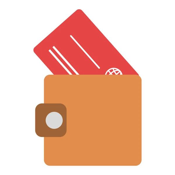 Wallet with credit card isolated icon — Stock Vector