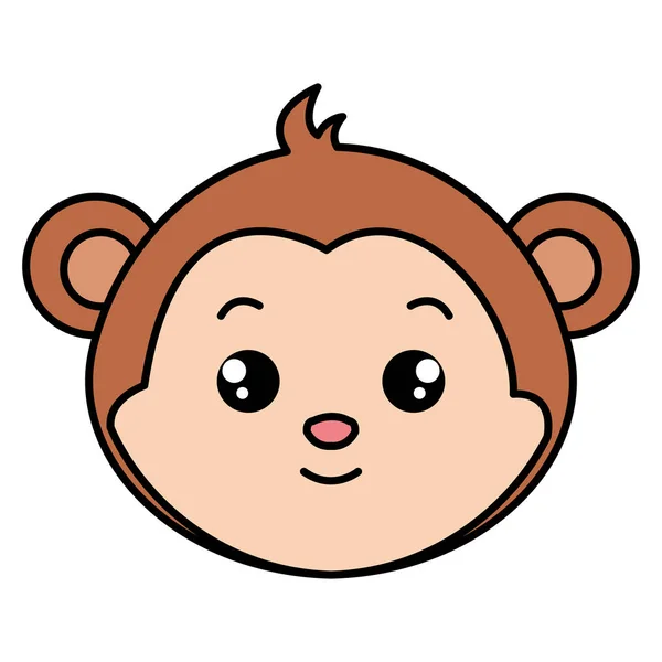 Lindo mono cabeza carácter — Vector de stock