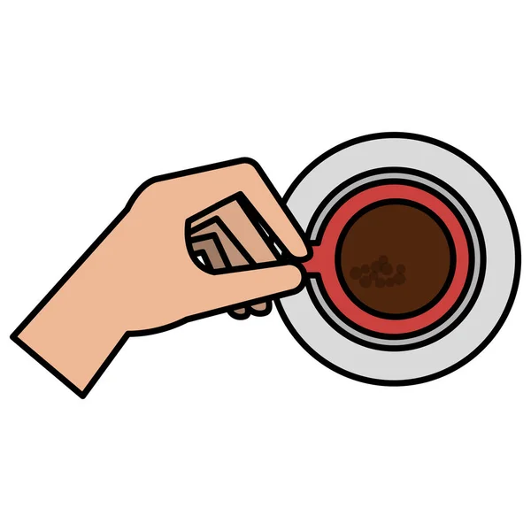 Kahve fincanı ile el — Stok Vektör